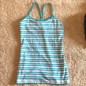 Striped lululemon workout top